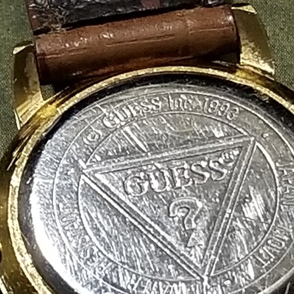 Genuine Guess Watch Retro Mother of Pearl Face Rim Women Watches Working - Picture 6 of 8